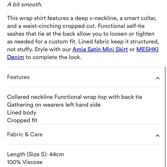 Meshki Rose Print Satin Wrap Top Size Small - Picture 5 of 10